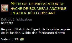 Méthode de préparation de hache de bourreau ancienne en acier réfléchissant