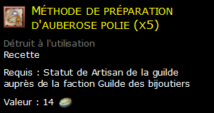 Méthode de préparation d'auberose polie (x5)