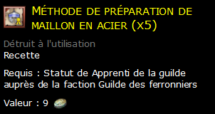 Méthode de préparation de maillon en acier (x5)