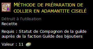 Méthode de préparation de collier en adamantite ciselé