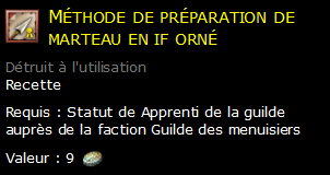 Méthode de préparation de marteau en if orné