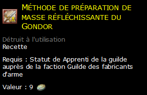 Méthode de préparation de masse réfléchissante du Gondor