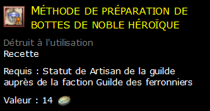 Méthode de préparation de bottes de noble héroïque