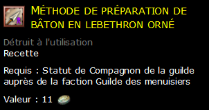 Méthode de préparation de bâton en lebethron orné