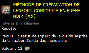 Méthode de préparation de renfort composite en frêne noir (x5)