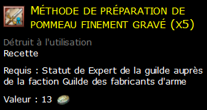 Méthode de préparation de pommeau finement gravé (x5)