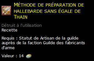 Méthode de préparation de hallebarde sans égale de Thain