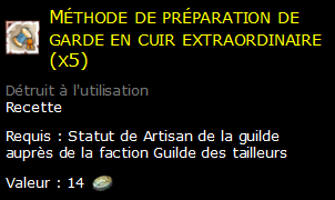 Méthode de préparation de garde en cuir extraordinaire (x5)