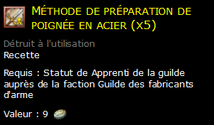 Méthode de préparation de poignée en acier (x5)