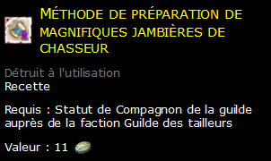 Méthode de préparation de magnifiques jambières de chasseur