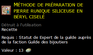 Méthode de préparation de pierre runique siliceuse en béryl ciselé