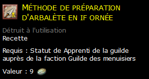 Méthode de préparation d'arbalète en if ornée