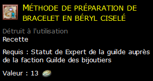 Méthode de préparation de bracelet en béryl ciselé