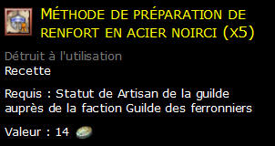 Méthode de préparation de renfort en acier noirci (x5)