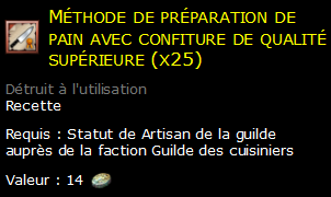 Méthode de préparation de pain avec confiture de qualité supérieure (x25)