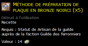 Méthode de préparation de plaque en bronze noirci (x5)