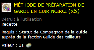 Méthode de préparation de garde en cuir noirci (x5)