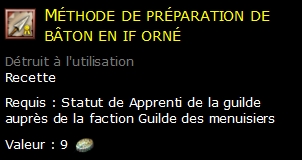 Méthode de préparation de bâton en if orné