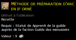 Méthode de préparation d'arc en if orné