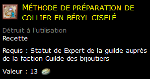 Méthode de préparation de collier en béryl ciselé