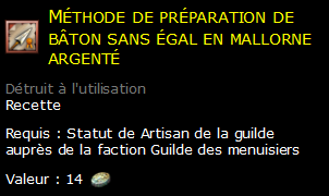 Méthode de préparation de bâton sans égal en mallorne argenté