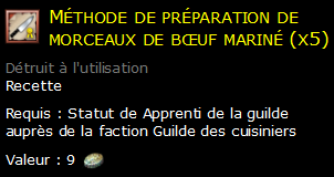 Méthode de préparation de morceaux de bœuf mariné (x5)