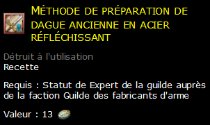 Méthode de préparation de dague ancienne en acier réfléchissant