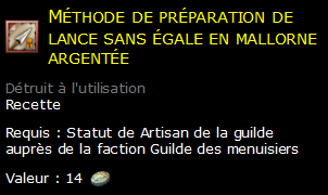 Méthode de préparation de lance sans égale en mallorne argentée