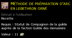 Méthode de préparation d'arc en lebethron orné