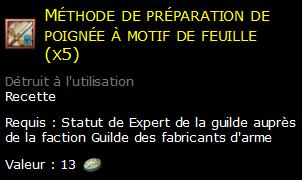 Méthode de préparation de poignée à motif de feuille (x5)