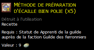 Méthode de préparation d'écaille bien polie (x5)