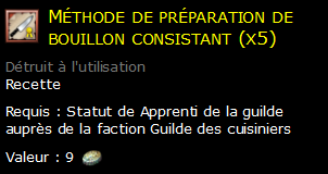 Méthode de préparation de bouillon consistant (x5)