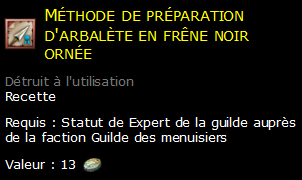 Méthode de préparation d'arbalète en frêne noir ornée