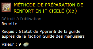 Méthode de préparation de renfort en if ciselé (x5)