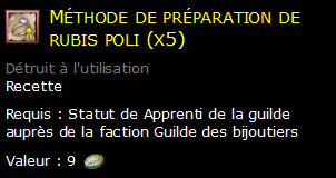 Méthode de préparation de rubis poli (x5)