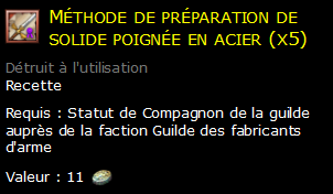 Méthode de préparation de solide poignée en acier (x5)