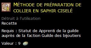 Méthode de préparation de collier en saphir ciselé