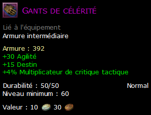 Gants de célérité