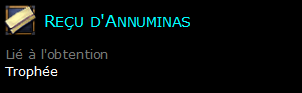 Reçu d'Annuminas