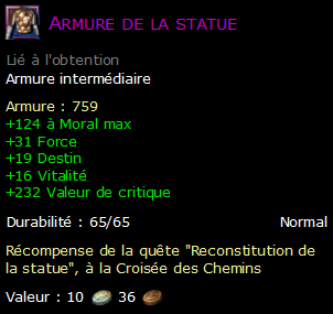 Armure de la statue