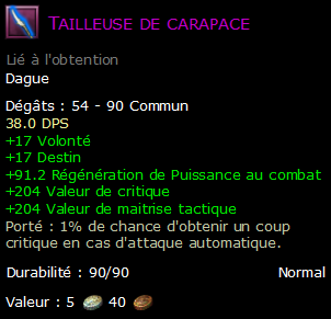 Tailleuse de carapace