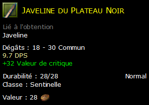 Javeline du Plateau Noir