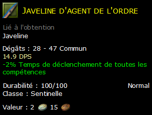 Javeline d'agent de l'ordre