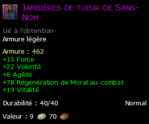 Jambières de tueur de Sans-Nom