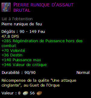 Pierre runique d'assaut brutal