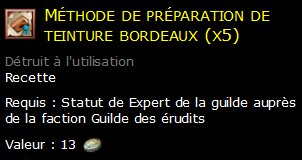 Méthode de préparation de teinture bordeaux (x5)