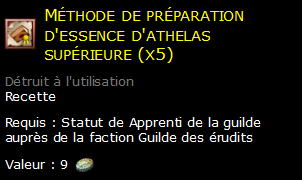 Méthode de préparation d'essence d'athelas supérieure (x5)