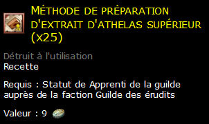 Méthode de préparation d'extrait d'athelas supérieur (x25)