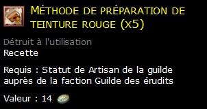 Méthode de préparation de teinture rouge (x5)