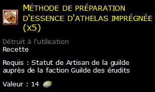 Méthode de préparation d'essence d'athelas imprégnée (x5)